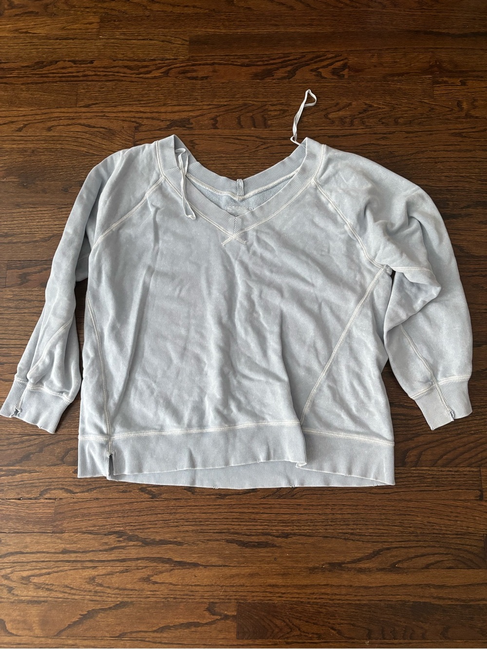 Aerie Baby Blue Downtime V Neck Cozy Comfy Coastal Relaxed Pullover Sweater L